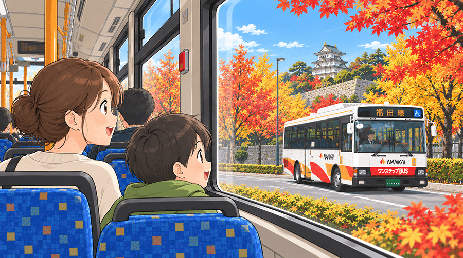岸和田市内 路線バス1日無料デーを利用して秋のお出かけ