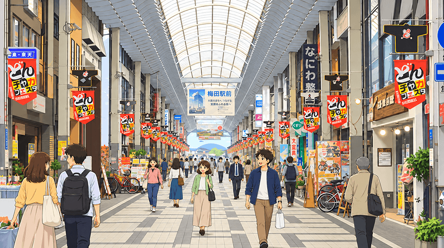 泉州だんじりマヨおかきが買える岸和田駅前通商店