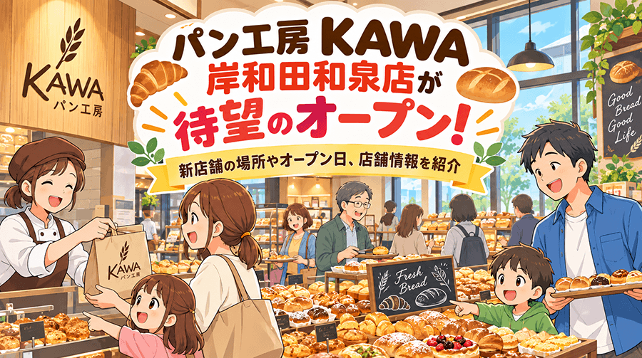 パン工房 KAWA 岸和田和泉店が待望のオープン！新店舗の場所やオープン日、店舗情報を紹介