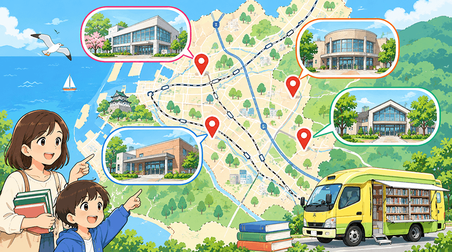 岸和田市立図書館の民間委託の対象となる図書館