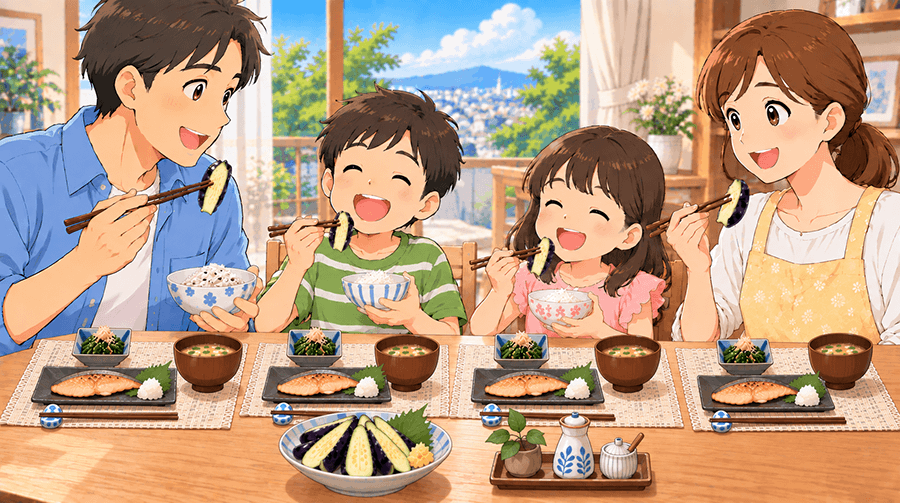 岸和田・泉州の水茄子のある食卓