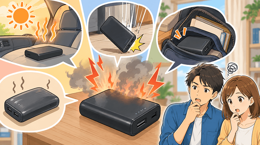 モバイルバッテリーの発火事故が起こる原因とは?