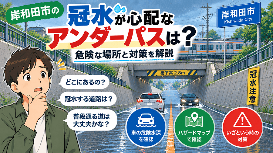 岸和田市の冠水が心配なアンダーパスは？危険な場所と対策を解説