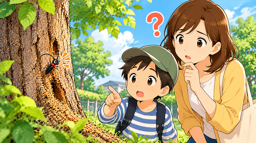 クビアカツヤカミキリを見つけたらどうする？