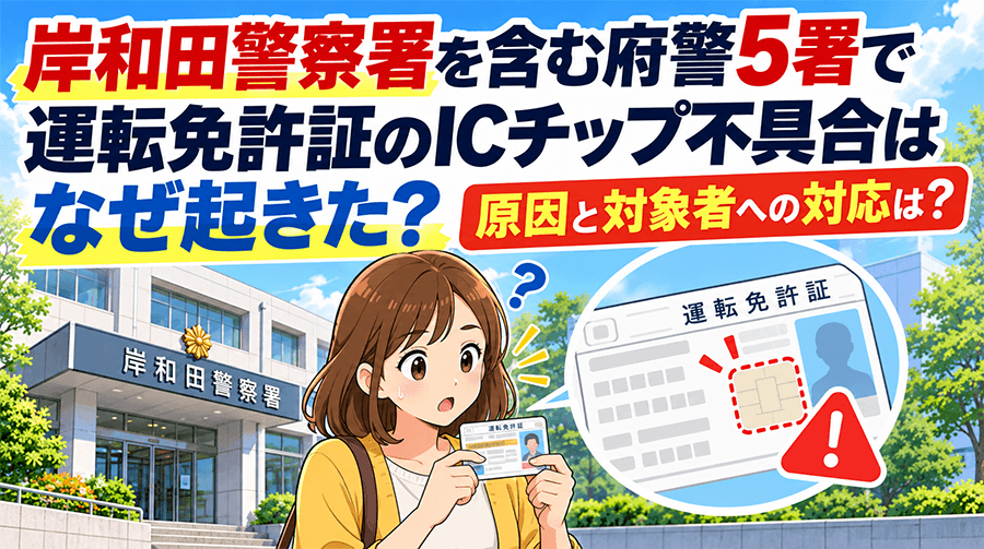 岸和田警察署を含む府警5署で運転免許証のICチップ不具合はなぜ起きた？原因と対象者への対応は？