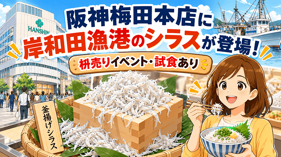 阪神梅田本店に岸和田漁港のシラスが登場！【枡売りイベント・試食あり】